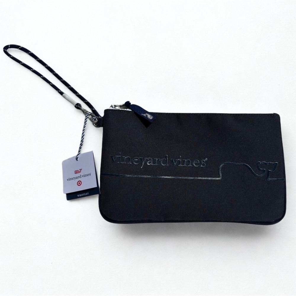 Vineyard Vines x Target Collection Navy Blue Wristlet with White Zipper NEW